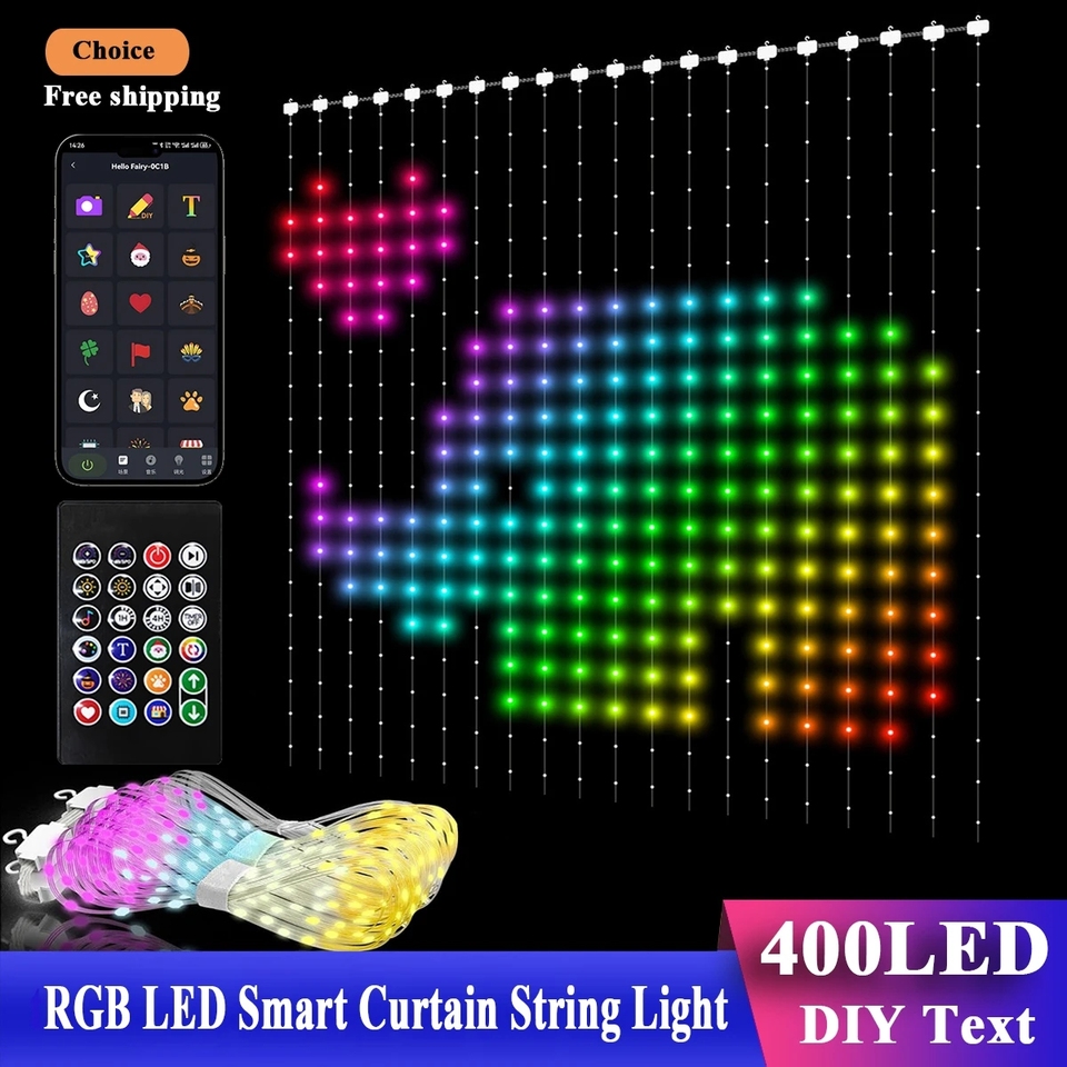 

MtReal Светодиодные гирлянды для штор Bluetooth 400 LED