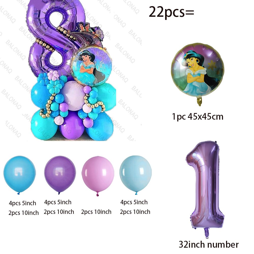 

Disney Aladdin Жасмин фольгированный шар фиолетовый 22 шт