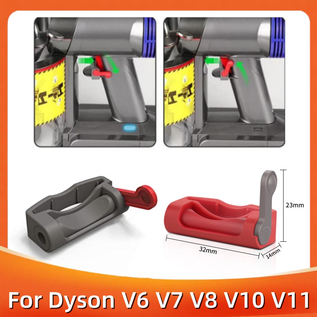 

Пусковой замок для пылесоса Dyson V6 V7 V8 V10 V11, аксессуары для блокировки кнопки питания, свободный палец
