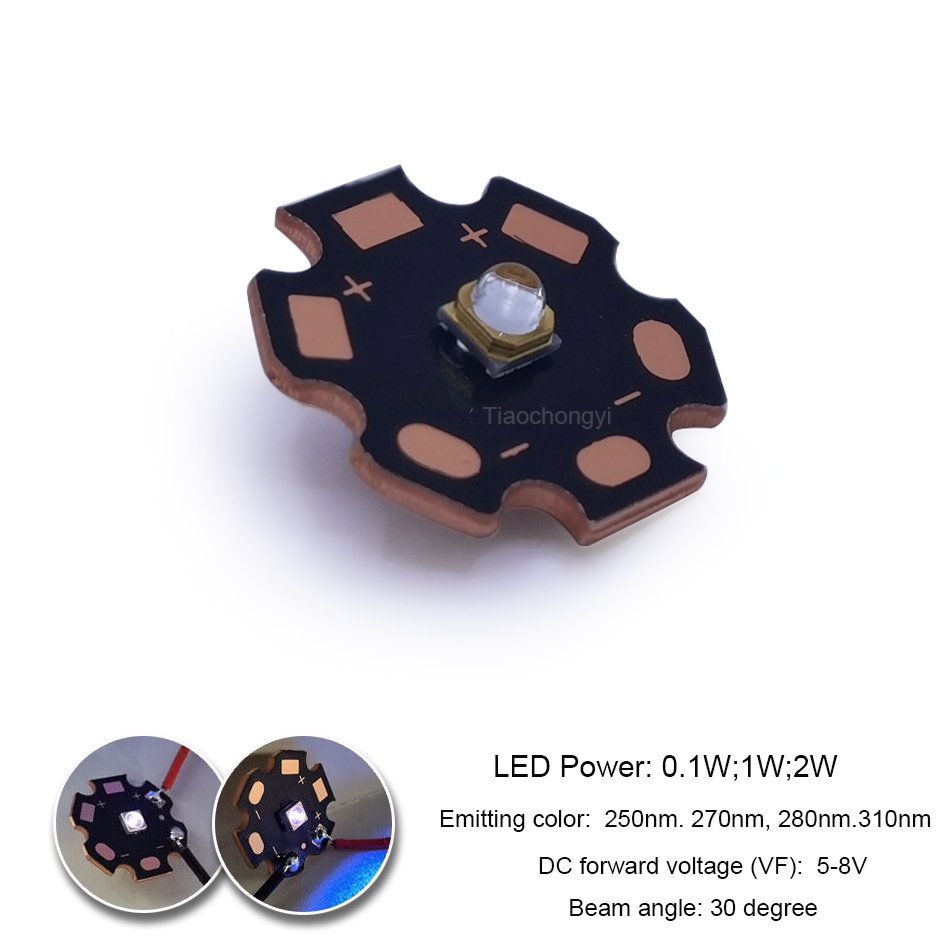 

TiaoChongYi UVC LED лампа 0.1W 1W 2W