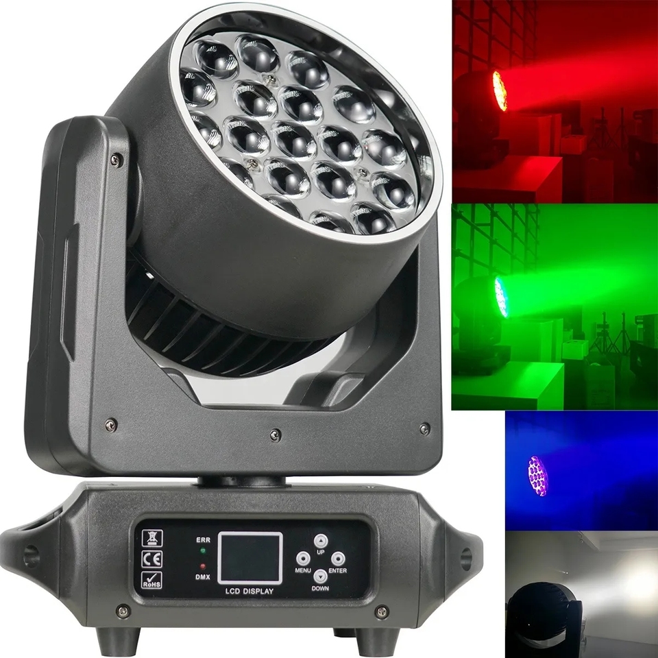 

XPCLEOYZ 19x15W RGBW Zoom Beam Wash Moving Head Light