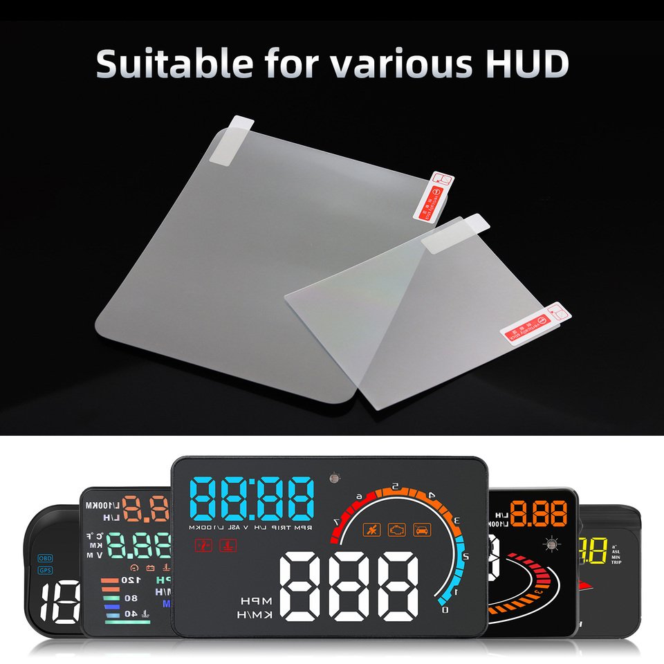 

1 шт. HD прозрачная светоотражающая пленка HUD, автомобильная защитная пленка для проекционного дисплея, защитная пленка для лобового стекла, наклейка, универсальная подходит для P10 P24