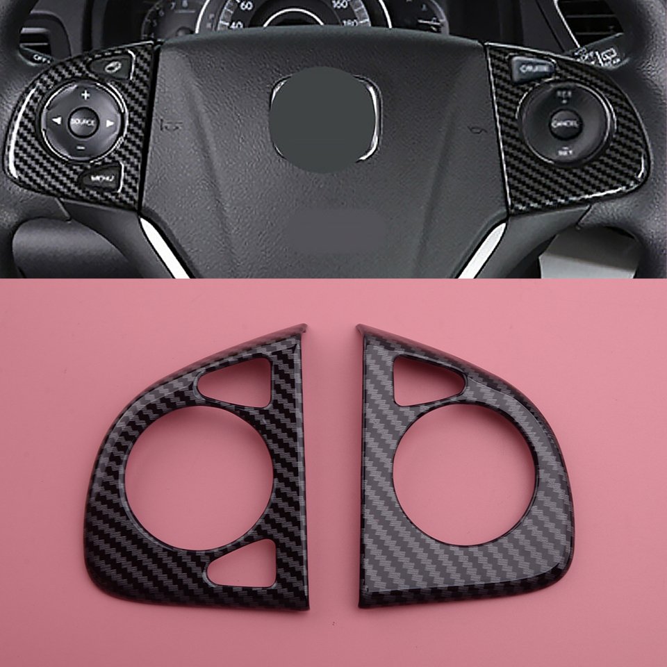 

Отделка для кнопок на руль, из углеродного волокна, для Honda CRV CR-V, 2012, 2013, 2014, 2015, 2016, 2 шт.