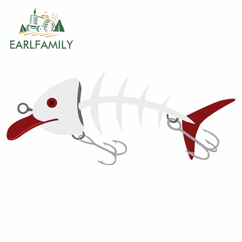 

EARLFAMILY 13 см для иронической рыболовной приманки, автомобильная наклейка, водонепроницаемая устойчивая к царапинам наклейка, индивидуальное виниловое украшение для мотоцикла