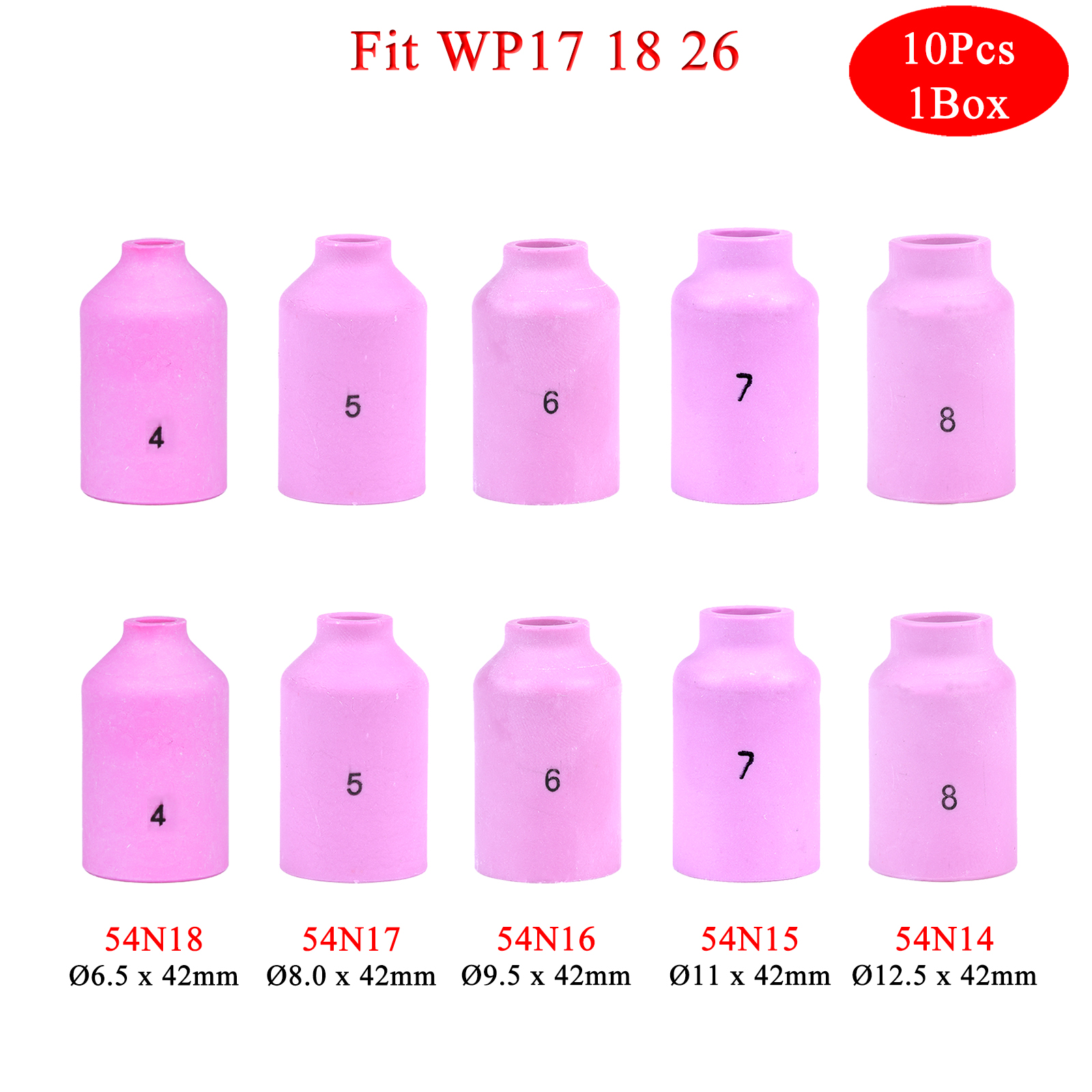 

Насадки для TIG HA&VS WP17 WP18 WP26 10 шт.