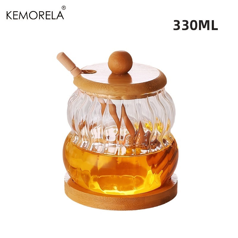 

KEMORELA Стеклянная Банка Для Меда С Ложкой И Герметичной Крышкой 330/450 Мл Экологичная Многоразовая Круглая Бутылка Для Хра...