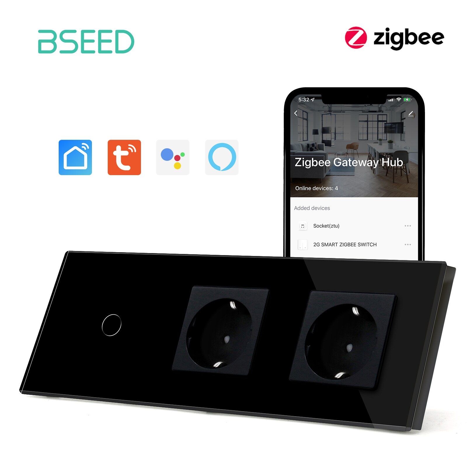 

Умные выключатели BSEED Zigbee 1/2/3 клавиши