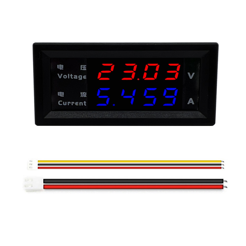 

DC0-100V 200V 4 цифры 10A светодиодный цифровой вольтметр амперметр автомобильный мотоцикл измеритель напряжения и тока детектор напряжения тестер панель монитора