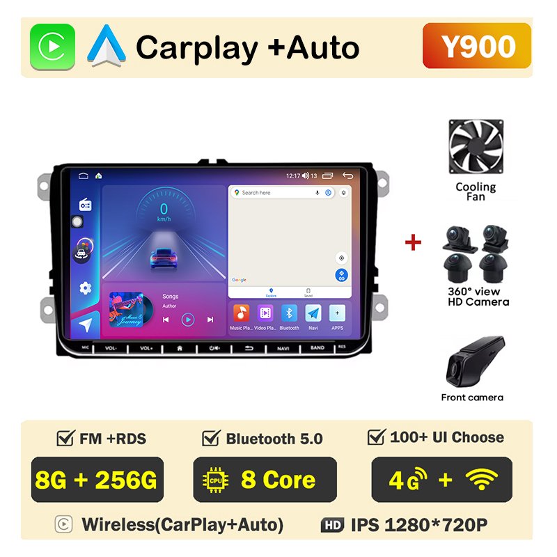 

Автомобильный радиоприемник Carplay Android14 с GPS для VW Volkswagen Skoda Octavia Golf 5 6 Touran Passat B6 Polo Jetta 2Din, мультимедийный автоплеер