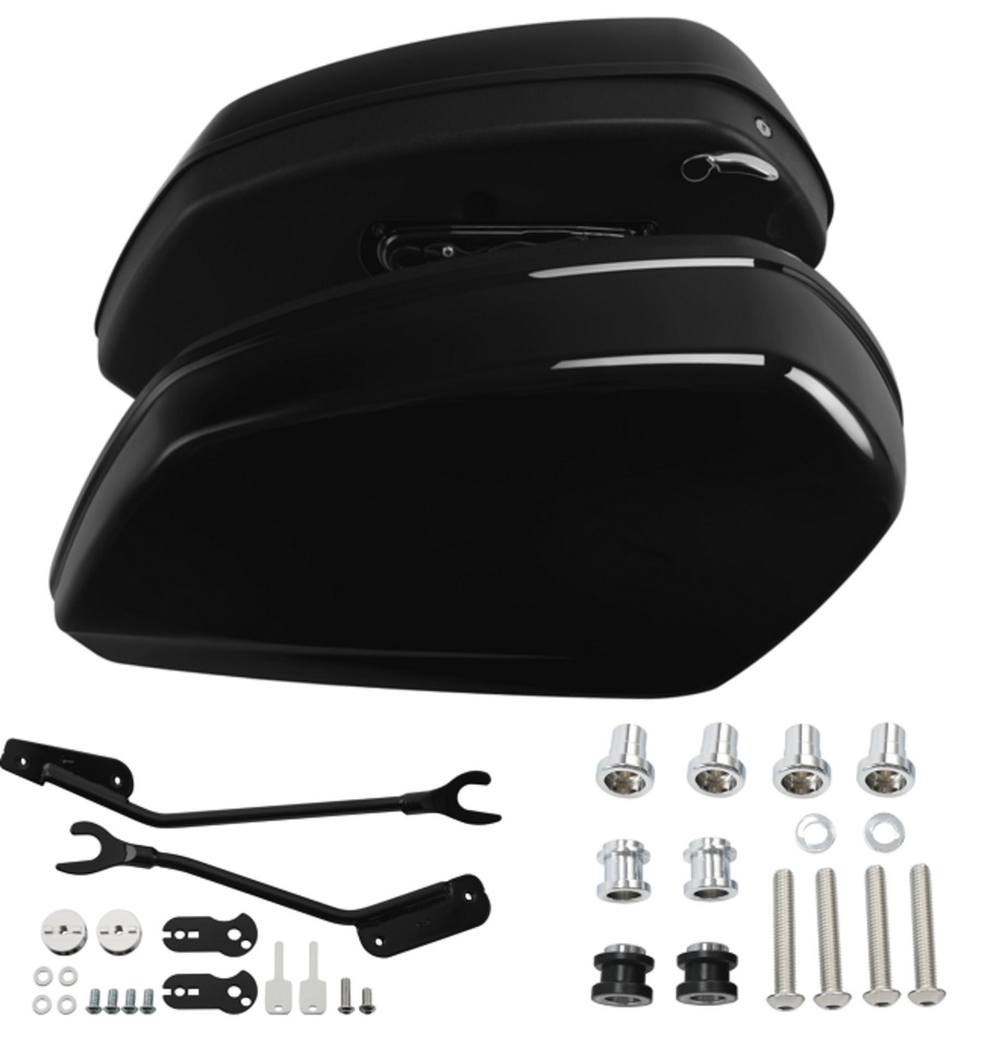 

Седельные сумки для Harley Softail Low Rider FXLR S FXLRS 2018-2020 Low Rider ST FXLRST 2022-2024, мотоциклетный глянцевый черный