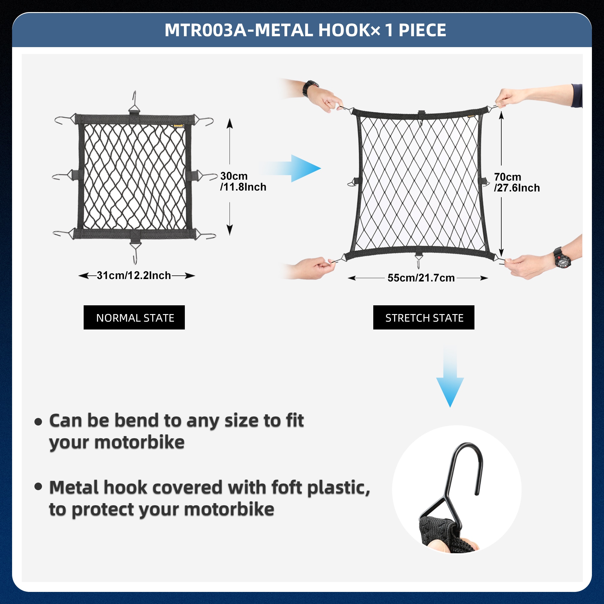 

Сетка-держатель для мотоциклетного шлема Rhinowalk, 8 металлических/пластиковых крючков, сетка для багажа на мотоцикл, сетка для хранения, сумка для багажника, аксессуары