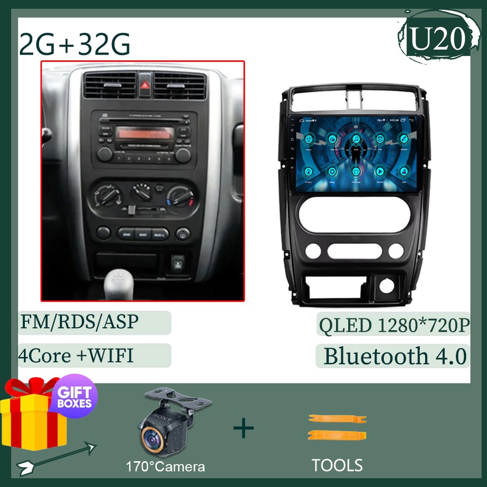 

Автомобильный радиоприемник Android для Suzuki Jimny 2005-2018 Carplay, мультимедийный плеер, 2Din, автомобильная стереосистема, 9-дюймовый головное устройство, авто аудионавигация, GPS