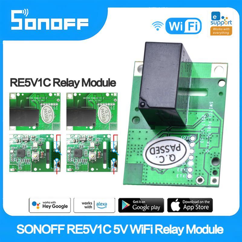 

Релейный модуль SONOFF RE5V1C с поддержкой Wi-Fi, 5 в постоянного тока