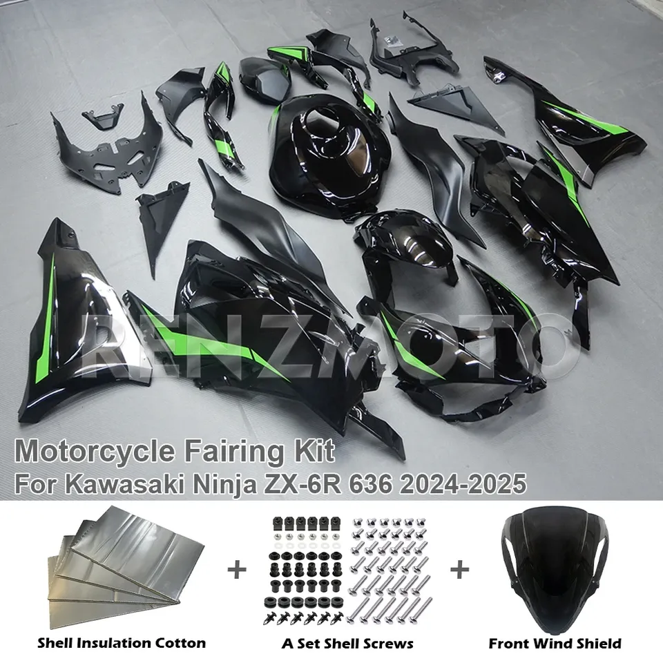 

Для Kawasaki ZX6R 636 ZX-6R 2024 2025 мотоциклетный пластиковый корпус обтекателя кузова ZX636 ZX-6R ZX 6R зеленый, черный, белый