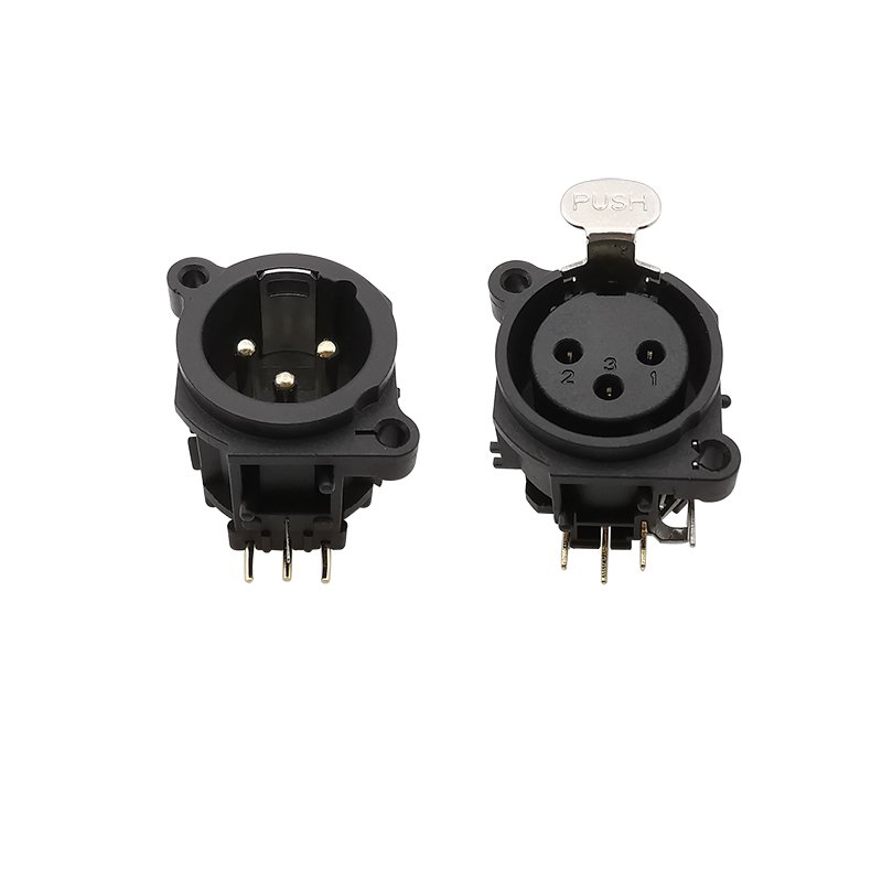 

2 шт. XLR 3-контактный разъем, черный пластик