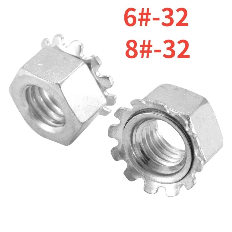 

Гайки K-type, углеродистая сталь, 6#-32 8#-32