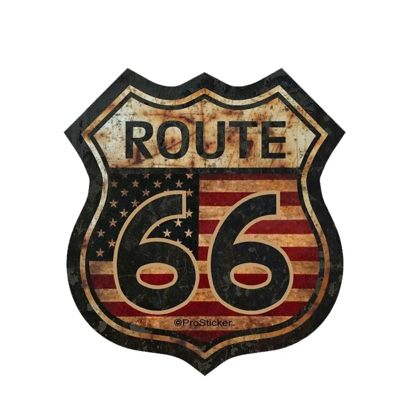 

Автомобильные наклейки, забавные виниловые круглые наклейки US Route 66, фотообои из ПВХ, водонепроницаемые, солнцезащитные, 15 см