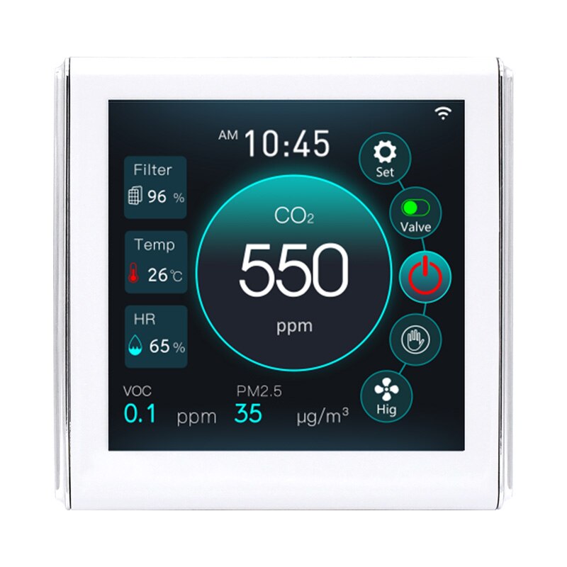 

Nather NDIR датчик контроля качества воздуха CO2, PM2.5 и VOC 0-10 В/AC для регулятора вентилятора Wi-Fi детектор температуры и влажности TUYA