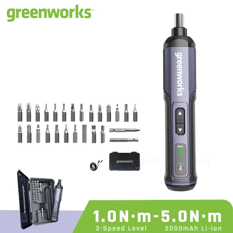 

Набор Электрических Отверток Greenworks, 1-5 Нм, 4 В, Мини-аккумуляторная Литий-ионная USB-аккумуляторная Батарея