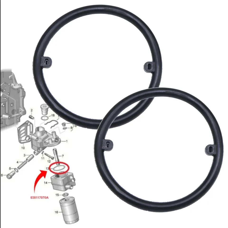 

038117070 Верхняя резиновая прокладка для VW Jetta/Syncro MK2 3 4 5 6, уплотнение фильтра масляного радиатора двигателя, корпус теплообменника, уплотнительное кольцо, 2 шт.