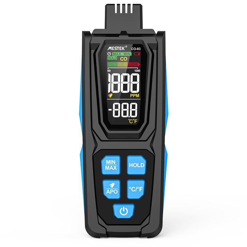 

0-1000PPM цветной двойной дисплей, цифровой измеритель CO, термометр, мелодия, сигнализация, хранение данных, модуль детектора угарного газа, датчик