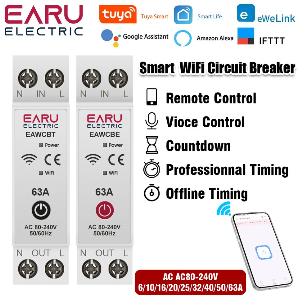 

EARU WIFI Умный автоматический выключатель