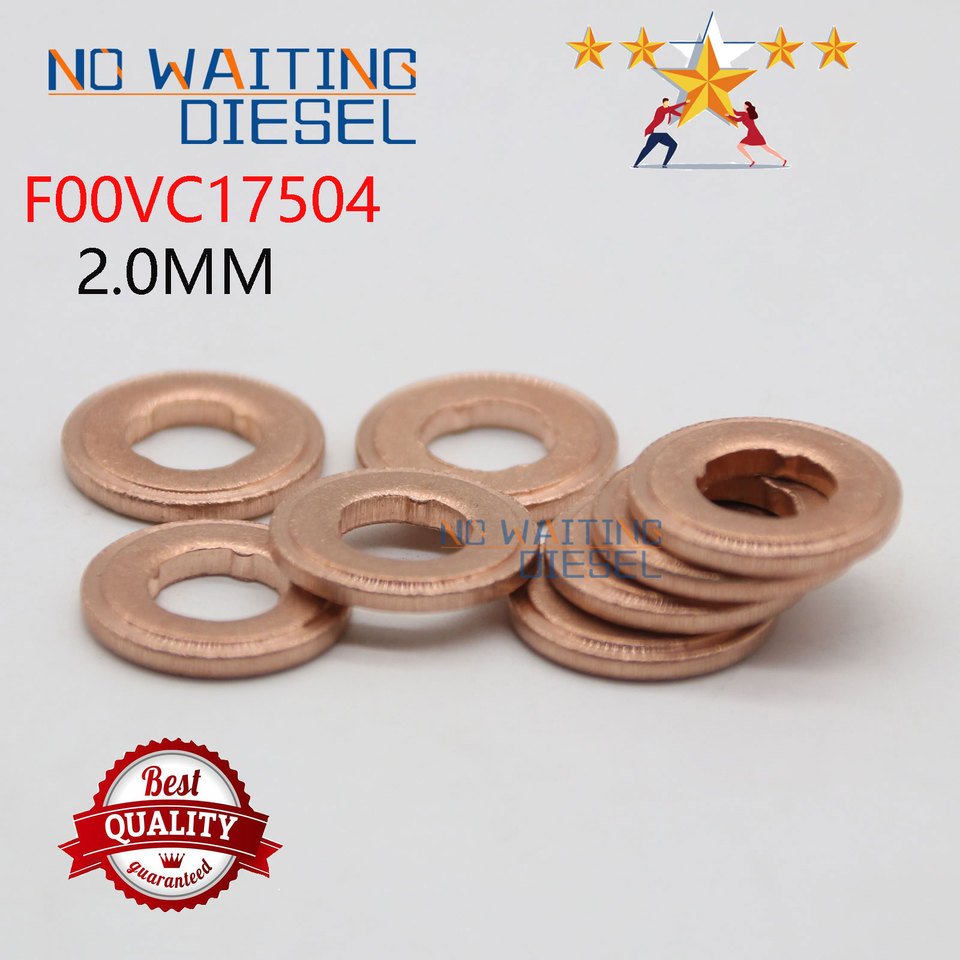 

4 шт. F00VC17504 дизельная форсунка, медная шайба, часть впрыска топлива, теплозащитные кольца для FOOVC17504 2 мм