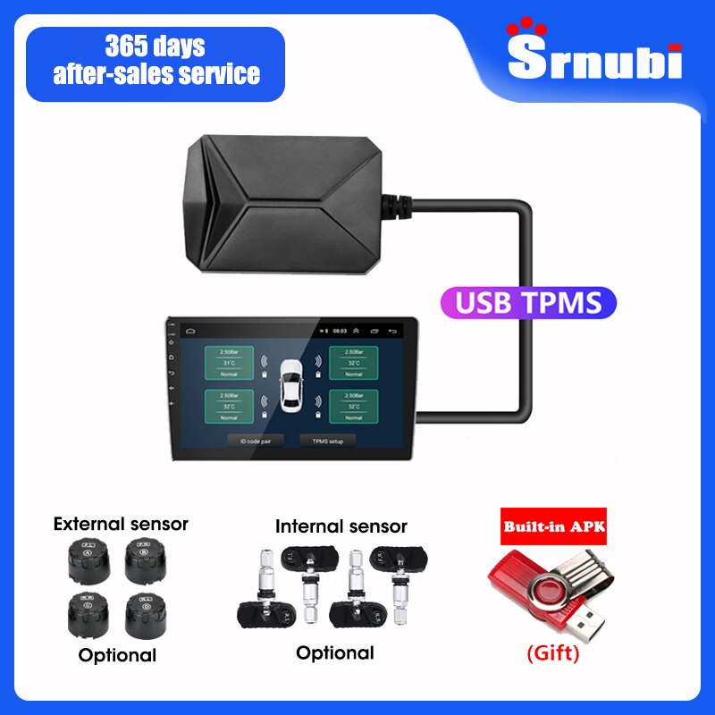 

Srnubi Android TPMS Система Контроля Давления В Шинах С Радио, Совместимость С DVD-плеером