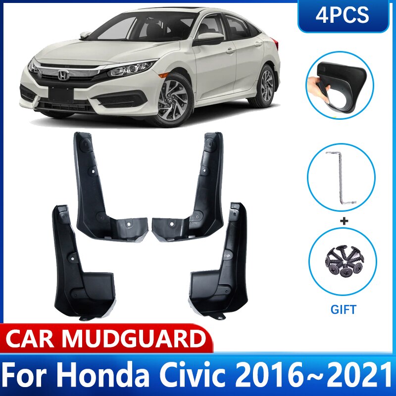 

Автомобильные колеса, брызговики для Honda Civic 10-го поколения 2016 ~ 2021 г., брызговики, защита брызговиков, автоаксессуары 2020 2019