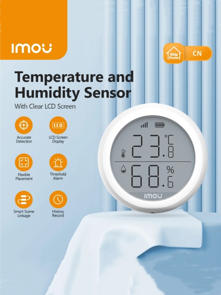 

IMOU WiFi Smart Zigbee 3.0 Датчик температуры и влажности ЖК-экран Запись истории Умный дом Безопасность Пульт дистанционного управления