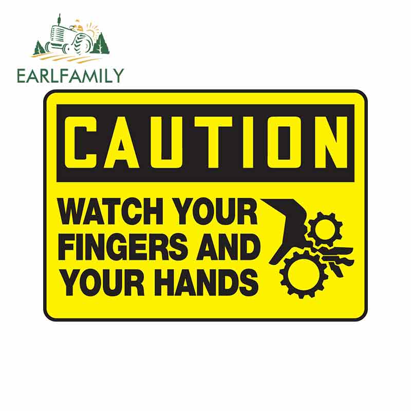 

EARLFAMILY, 13 см x 9,3 см, предупреждающие этикетки, предупреждение, автомобиль, ваших пальцев и фрикционов, виниловые знаки