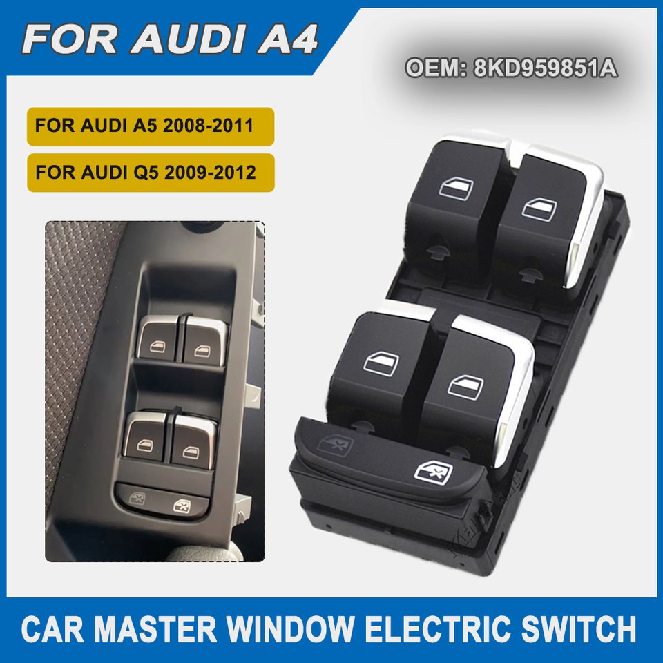 

Переключатель стеклоподъемника со стороны водителя для Audi A4 S4 B8 B8 2008-2012 allroad quattro 2010-2014 Q5 2009-2012 A5 2008-2011, кнопка