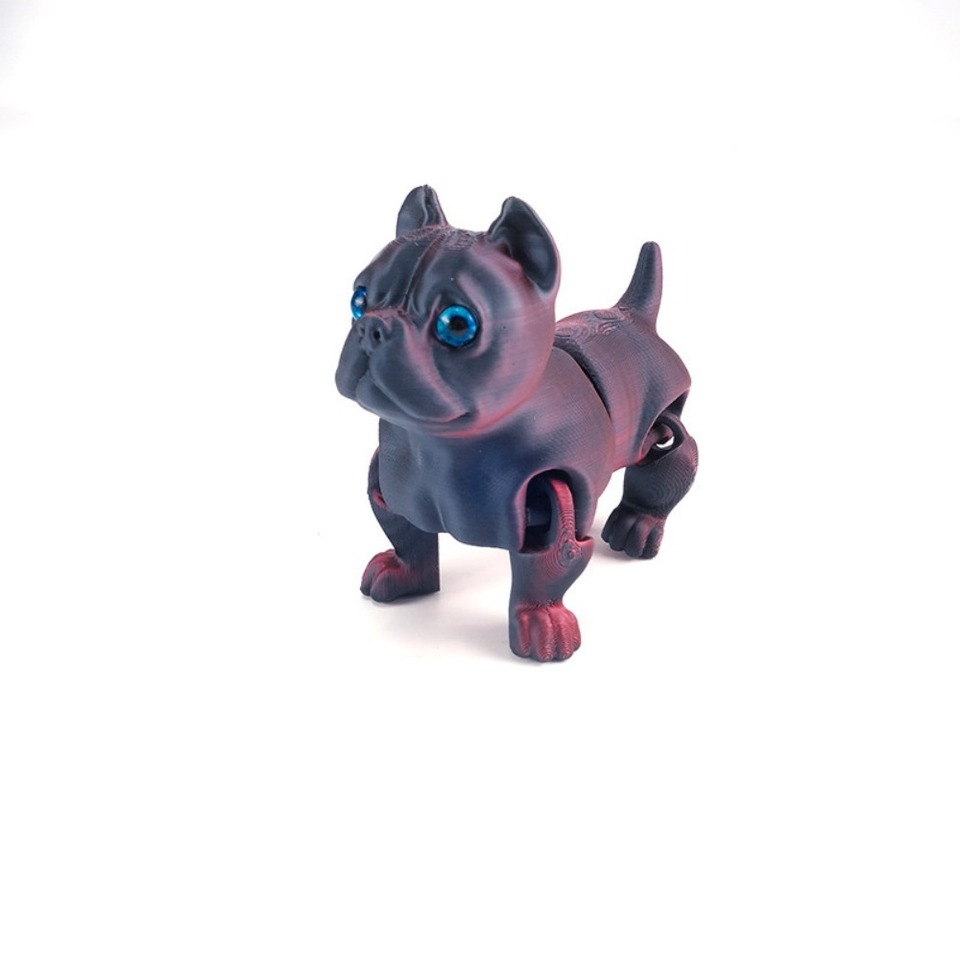 

PLA 3D печатная модель собаки, сплошной цвет, подвижная кукла-собака Питбуля, многошарнирная шарнирная фигурка животного, украшение для рабочего стола