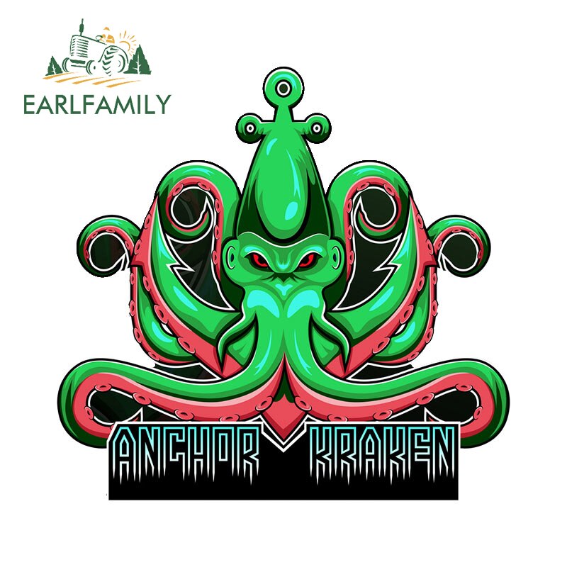 

EARLFAMILY 13 см x 11,4 см для норвежского холодильника Kraken, водонепроницаемые наклейки на автофургон, осьминог, Фотофон для бампера, доски для серфинга