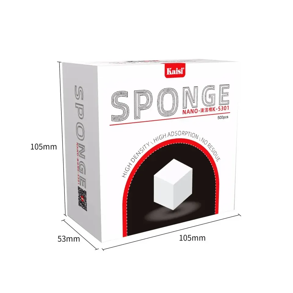 

KAISI K-5301 Nano Cleaning Sponge For Mobile Phone Screen / Camera / PCB Soldering Welding Flux Oil Cleaning No Floc And Residue