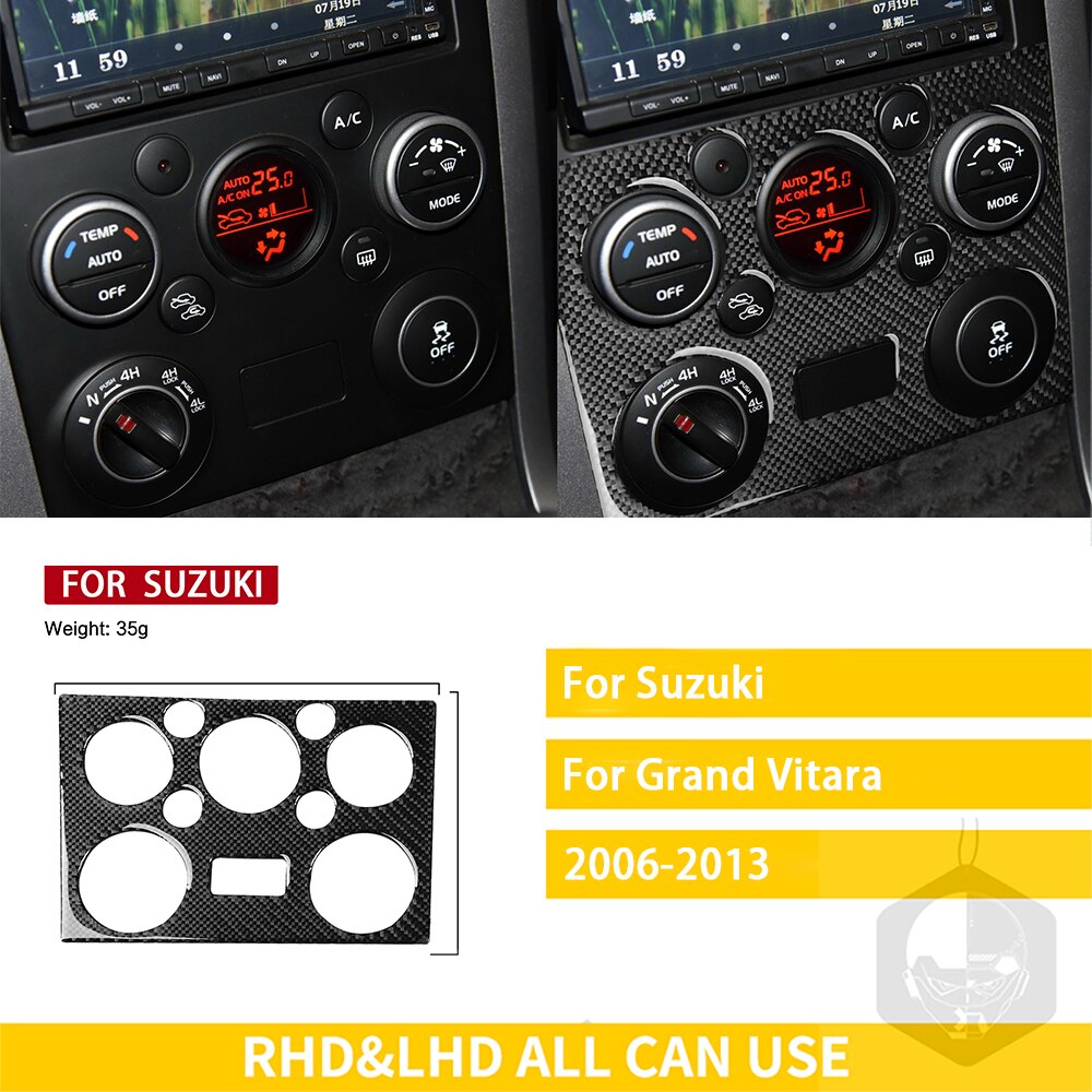 

Для Suzuki Grand Vitara 2006 2007 2008 2009 2010 2011 2012 2013 Аксессуары углеродное волокно Автомобильный интерьер AC CD панель отделка наклейка