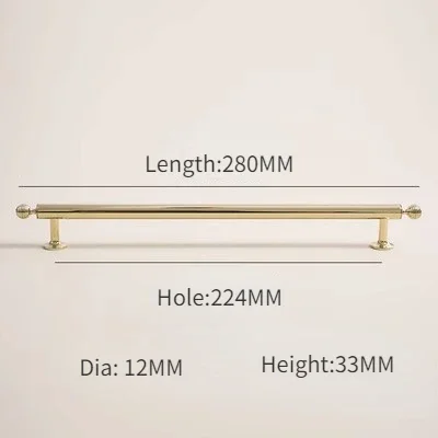

Ручки для шкафов TINYHOB золотые латунные 160 мм