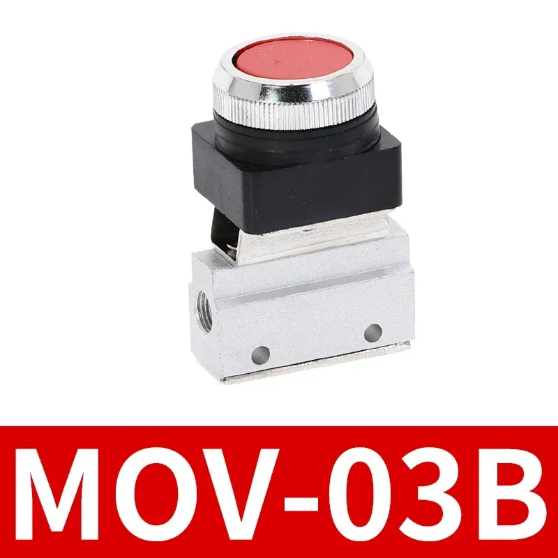

Механический клапан MOV-03B, резьба 1/8 дюйма, 2 положения, 3-ходовой, красный, зеленый, плоская кнопка, мгновенный пневматический клапан