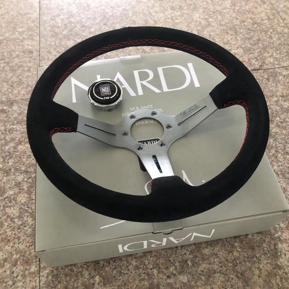 

Универсальный руль JDM NARDI 350 мм, гоночный автомобиль, замшевый кожаный руль Volantes для VW HONDA TOYOTA BMW Nissan