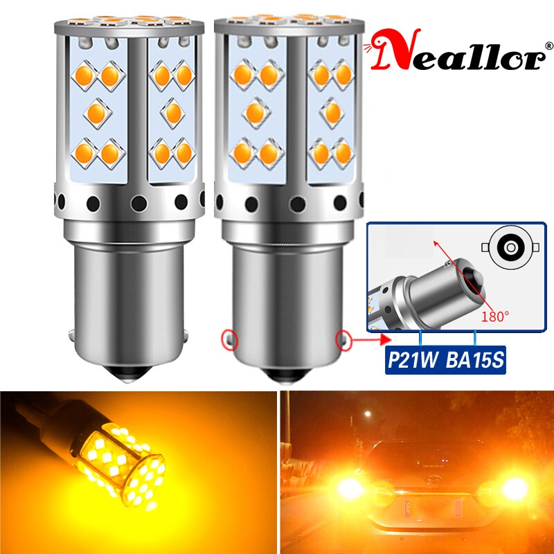 

2X T20 W21W WY21W 7440 7440NA светодиодный поворотник светильник лампочки Canbus ОШИБОК Нет Hyper флэш Янтарный Желтый P21W ba15s PY21W BAU15S