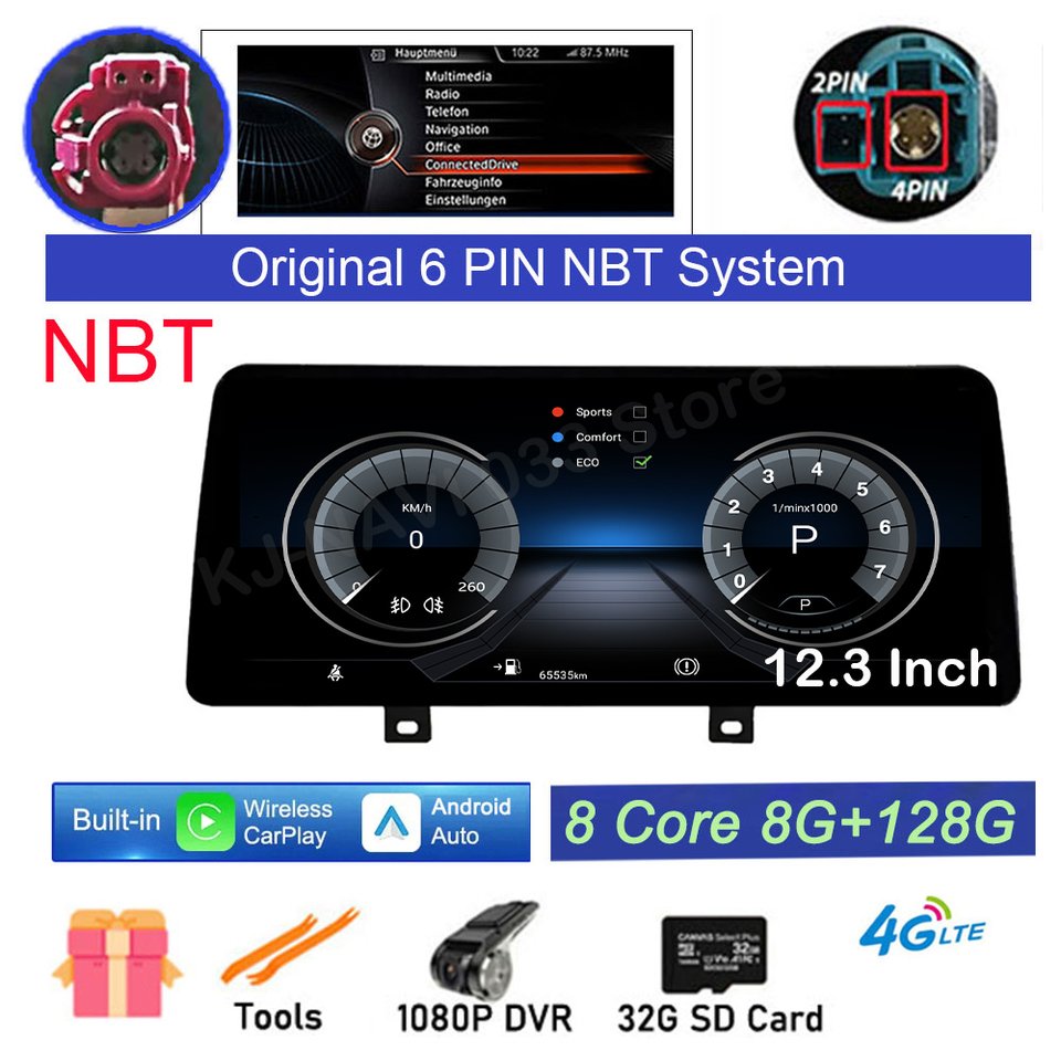 

12,3-дюймовый Android 14 для BMW F45 F46 2013-2021, сенсорный экран, автомобильные мониторы Carplay, мультимедийный стерео GPS-видеоплеер, 4G Lte