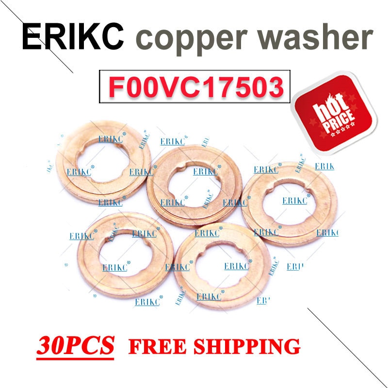 

ERIKC 30 шт. 1,5 мм дизельная форсунка, медная шайба F00VC17503, медное кольцо инжектора, монтажные детали, теплозащитный экран FOOVC17503