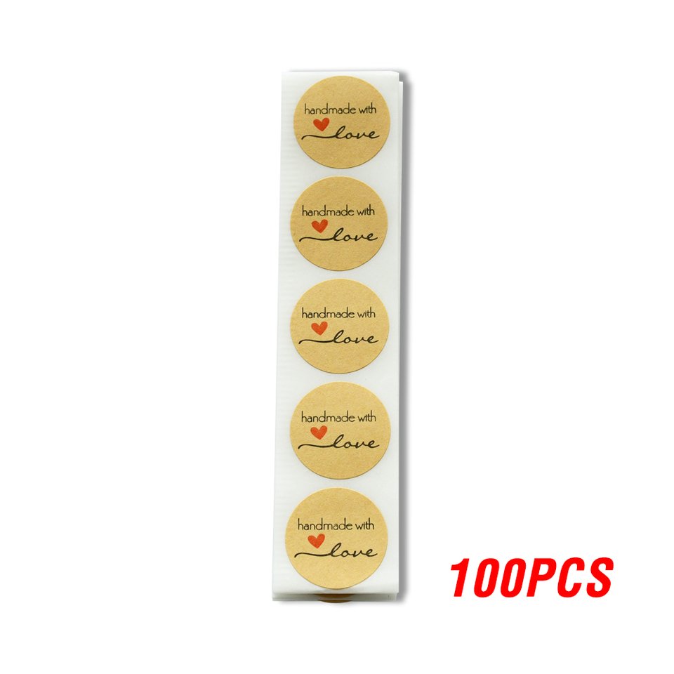 

Круглые стикеры из крафтовой бумаги 500 шт