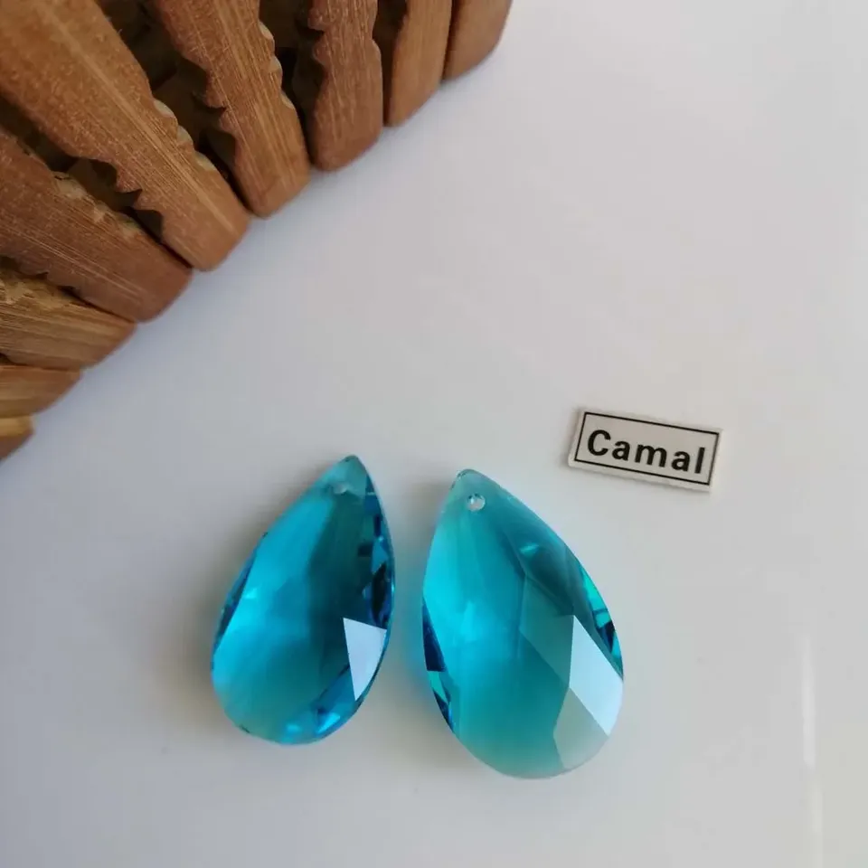 

Camal 10 шт. 28 мм небесно-голубая сетка в форме капли хрустальные подвески призмы бусины подвесные для ювелира люстра освещение лампа свадьба DIY