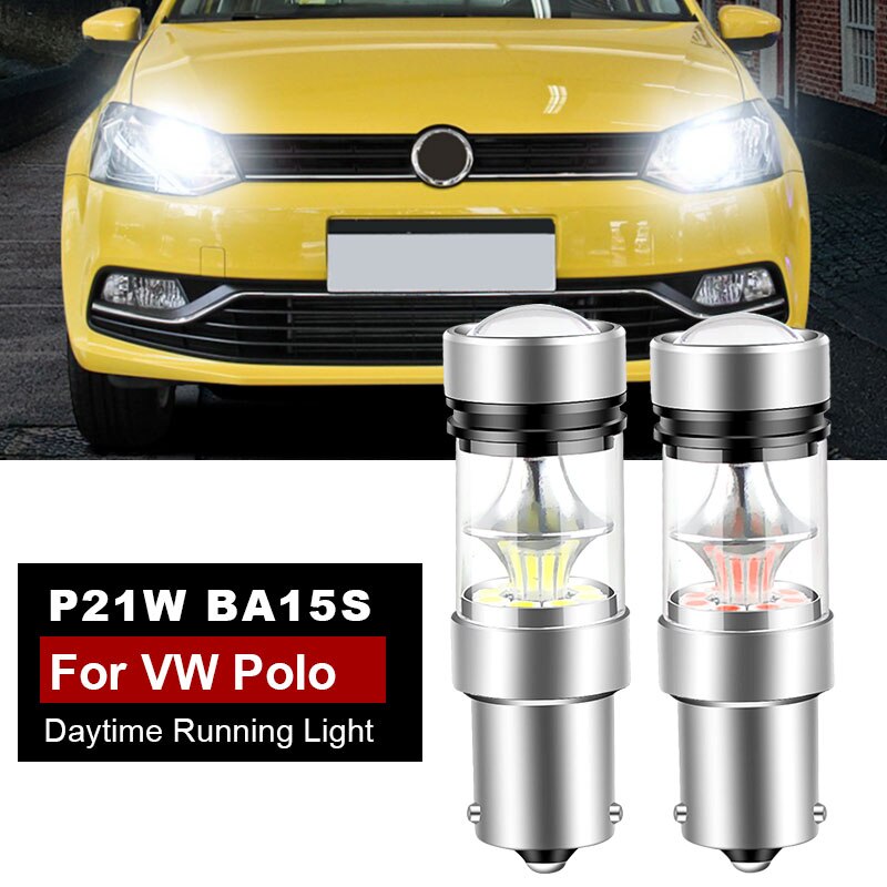 

Светодиодные дневные ходовые огни 2xfor VW Polo Mk5 Gti крышка 6R 2009 2010 2011 2012 светодиодный 2013 дневные ходовые огни DRL лампа Canbus P21W BA15S 2014