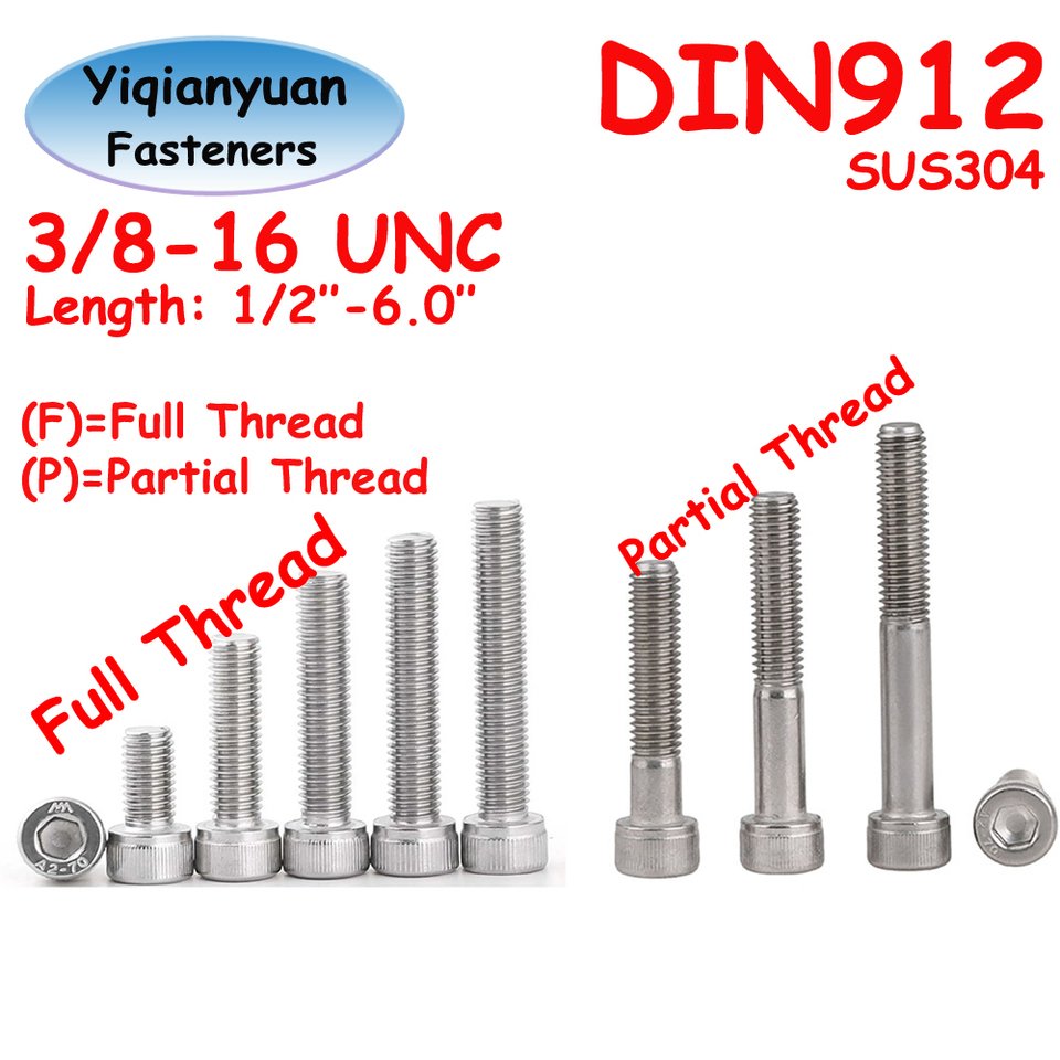 

Винты Yiqianyuan 3/8-16 UNC DIN912 из нержавеющей стали