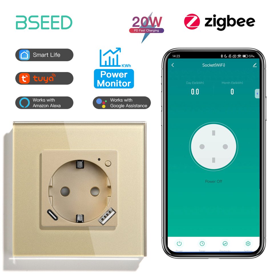 

Умная розетка BSEED Zigbee с USB 20Вт 2/3/4 шт