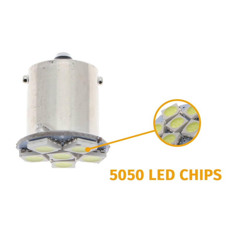 

10 шт. DC 24 вольт 10 шт. P21W 1156 BA15S P21/5W 1157 BAY15D5050 6 SMD светодиодные лампы для автомобиля белые желтые красные светодиодные лампы гетерополярность