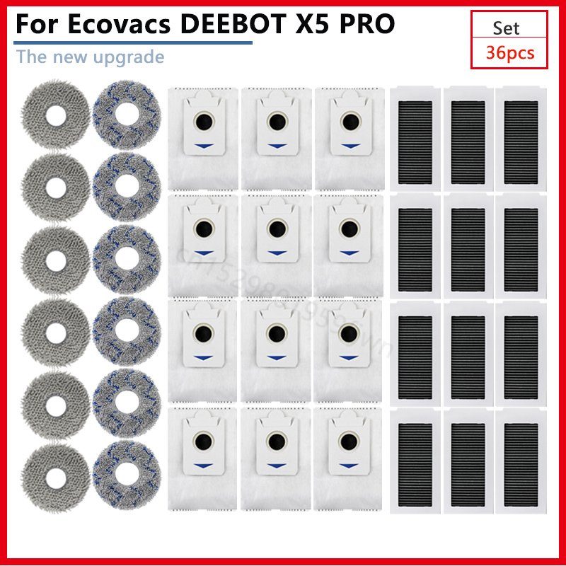 

Пылесборник Ecovacs DEEBOT X5 PRO, тканевый мешок для робота-пылесоса, фильтр НЕРА, запасные части, бытовая техника