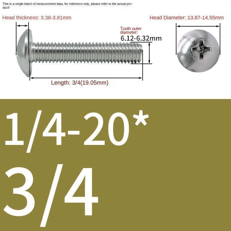 

1/10 шт. UNC США 1/4-20 5/16-18 12 # 24 304 A2 Нержавеющая сталь CrossRecessed Круглая большая плоская головка Машинный винт Болты с большой плоской головкой